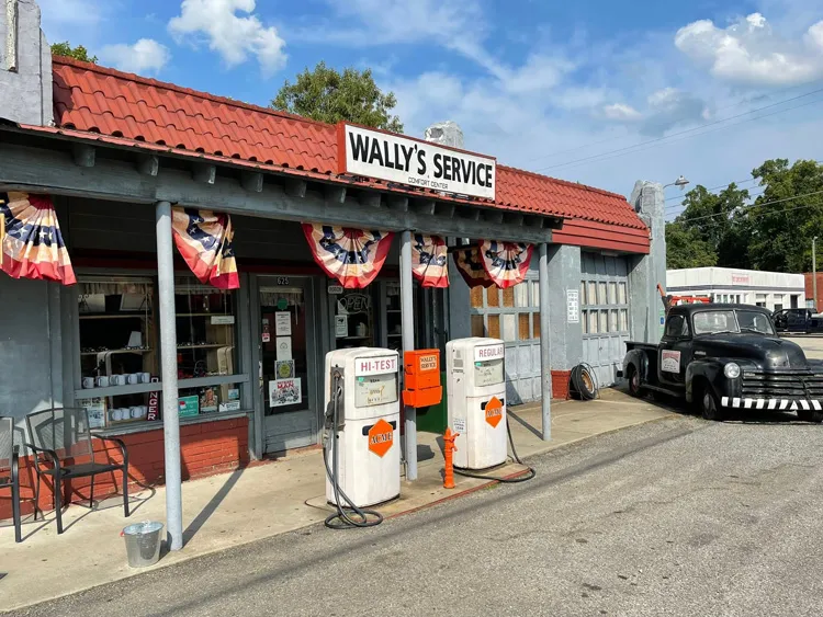 Historic Wally's Service Station in downtown Mount Airy NC